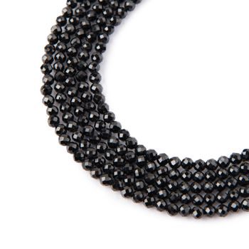 Black Spinel faceted beads 3mm