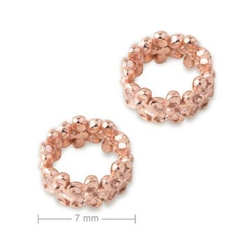Silver spacer round bead rose gold-plated 7x3mm No.721