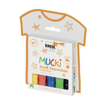 Markere pentru materiale textile Mucki Steluțe 5 culori