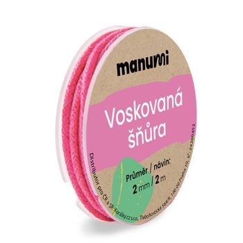 Voskovaná šňůra 2mm/2m růžová