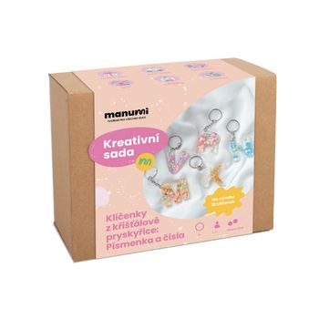 Manumi kreatívna sada na výrobu príveskov z krištáľovej živice s motívmi písmeniek a číslic
