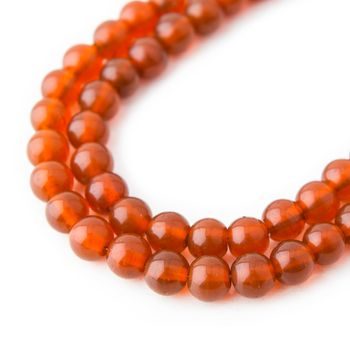Glass Mala beads 8mm/17cm orange