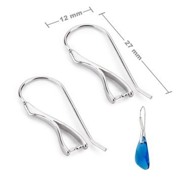 Sterling silver 925 open earring hook 27x12mm No.18