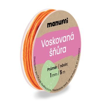 Voskovaná šňůra 1mm/5m oranžová