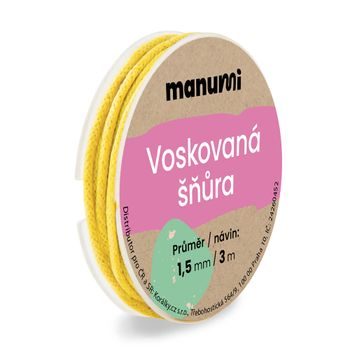 Voskovaná šňůra 1,5mm/3m žlutá