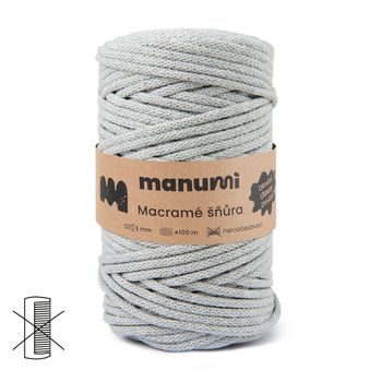 Macramé cord 5mm light grey