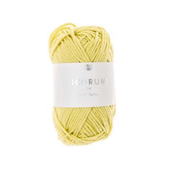 Cotton crochet yarn Ricorumi dk shade 062 pastel yellow