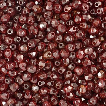 Glass fire polished beads 3mm Oxblood