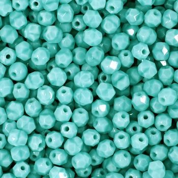 Glass fire polished beads 4mm Opaque Azure Turquoise