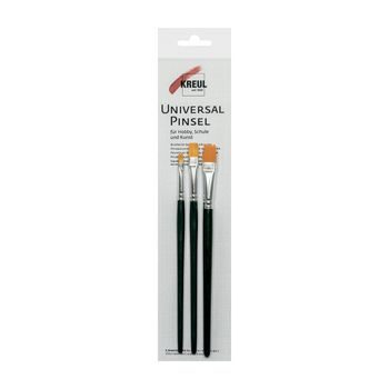 Paint brushes set KREUL universal flat 3pcs