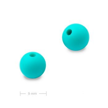 Silicone round beads 9mm Turquoise