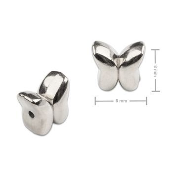Korálek z chirurgické oceli ve tvaru motýlích křídel 8 x 8 mm