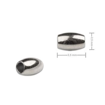 Korálek z chirurgické oceli ve tvaru rýže 2,5 x 3,5 mm
