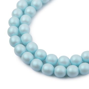 České stláčané korálky Manumi 8 mm pearl blue