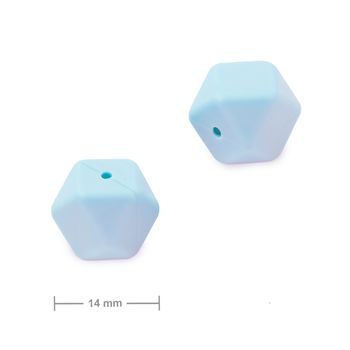 Mărgele din silicon hexagon 14mm Pastel Blue