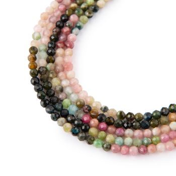 Tourmaline gradient faceted beads 3mm