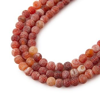 Crackle Red Agate beads matte 4mm