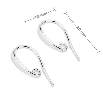 Sterling silver 925 open earring hook 20x10mm No.10