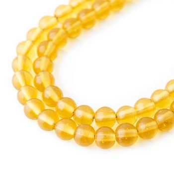 Glass Mala beads 8mm/17cm yellow