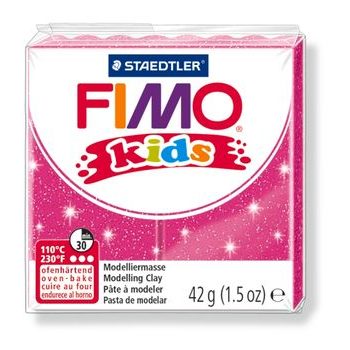 FIMO Kids 42g (8030-262) růžová s třpytkami