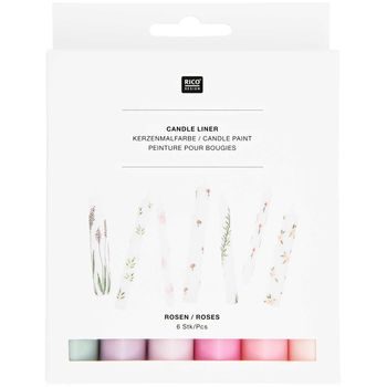 Rico design set of wax pens for painting on candles 6 pcs floral pastel colors