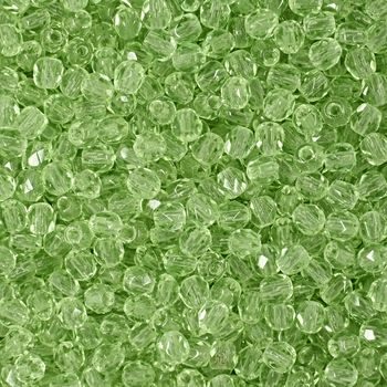 Glass fire polished beads 3mm Peridot