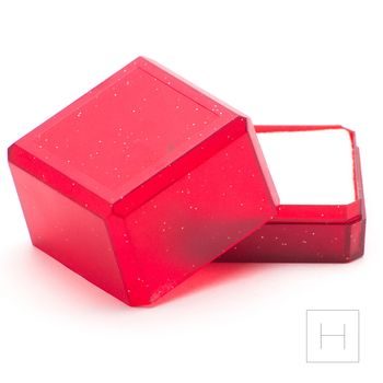 Darčeková krabička na šperk červená 38x38x33mm