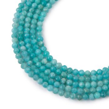 Amazonite Peru faceted beads 4mm