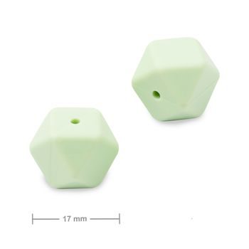 Silikonové korálky hexagon 17mm Light Sea Green