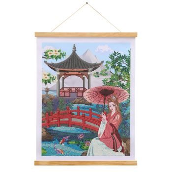 Diamond painting with hanger bars Geisha 35x45cm