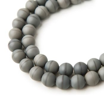 Manumi české sklenené stláčané guľôčky Dark Grey Opaque Matt 8mm č.86