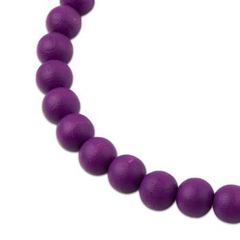 Manumi czech wooden beads 10 mm purple