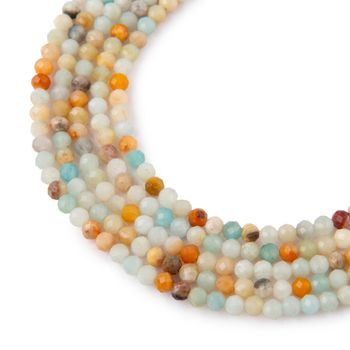 Mix Amazonite faceted beads 4mm