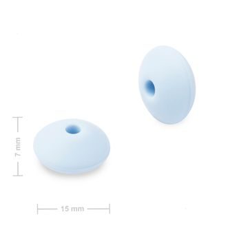 Silicone lentil beads 12x7mm Pastel Blue