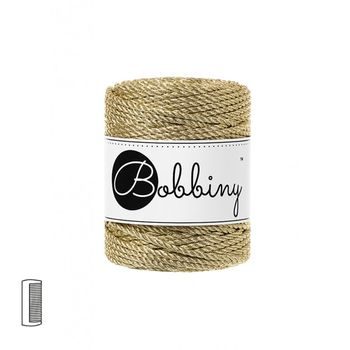 Bobbiny metallic Macramé příze stáčená 3PLY 3mm Gold