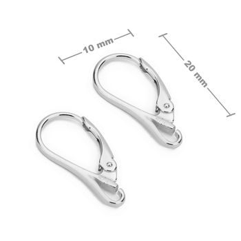 Sterling silver 925 leverback earring hook 20x10mm No.36