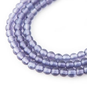 Glass Mala beads 6mm/17cm purple