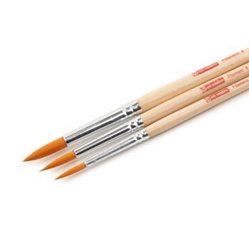 Art Creation round brushes with synthetic hair for aquarelle 3pcs