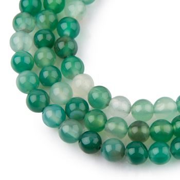 Green Banded Agate beads 8mm