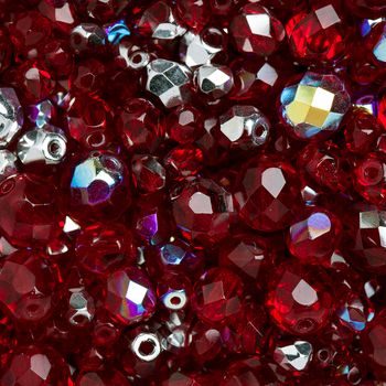 100 Czech Fire Polished 4mm Round Bead Garnet AB 90110X