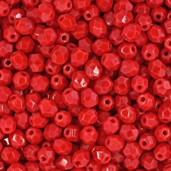 Manumi české broušené korálky 4mm Opaque Red