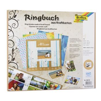 Scrapbooking ring album made of kraft cardboard 36.5x32.5x4cm white