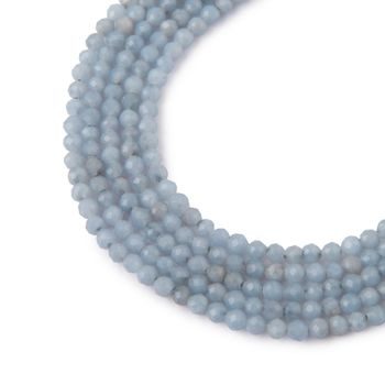 Blue Angelite faceted beads 3mm