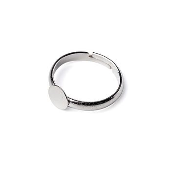 Glue-on ring base 7mm in the colour of platinum