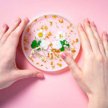 Manumi creative kit Crystal resin coaster with dried flowers