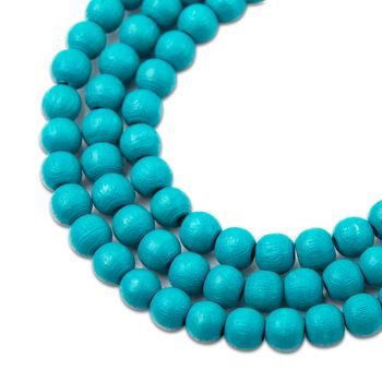 Manumi czech wooden beads 6 mm tyrkysová