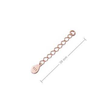 Silver extension chain rose gold-plated 38mm No.906