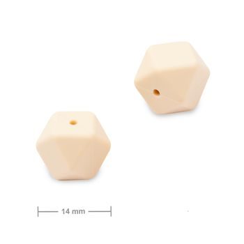 Silicone beads hexagon 14mm Cream