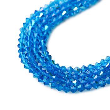 Cínové perličky 4mm Capri Blue AB