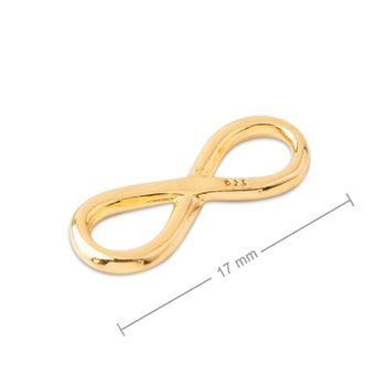 Silver connector infinity gold-plated 17mm No.812